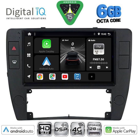 Digital IQ Car Audio System for Volkswagen Passat 2000-2005 (Bluetooth/USB/WiFi/GPS/Apple CarPlay/Android Auto) with 9" Touch Screen