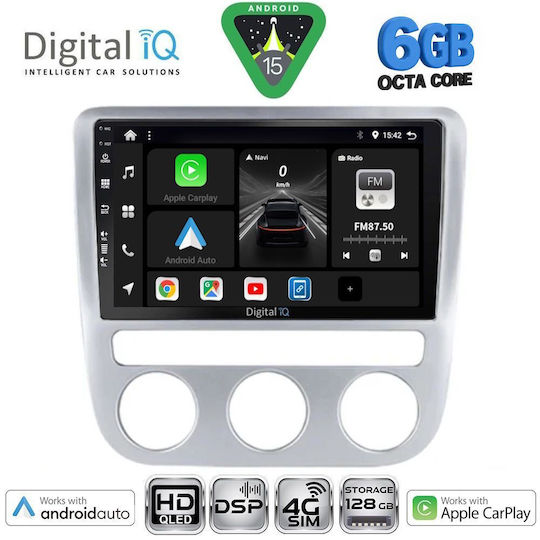 Digital IQ Ηχοσύστημα Αυτοκινήτου για Volkswagen Eos / Scirocco 2006 με Clima (Bluetooth/USB/WiFi/GPS/Apple-Carplay/Android-Auto) με Οθόνη Αφής 9"