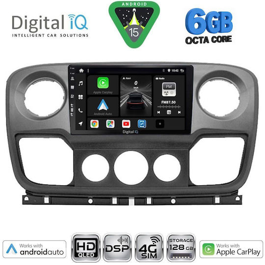 Digital IQ Car Audio System for Opel Movano Renault Master Nissan NV400 2010-2020 (Bluetooth/USB/WiFi/GPS/Apple CarPlay/Android Auto) with 10" Touch Screen