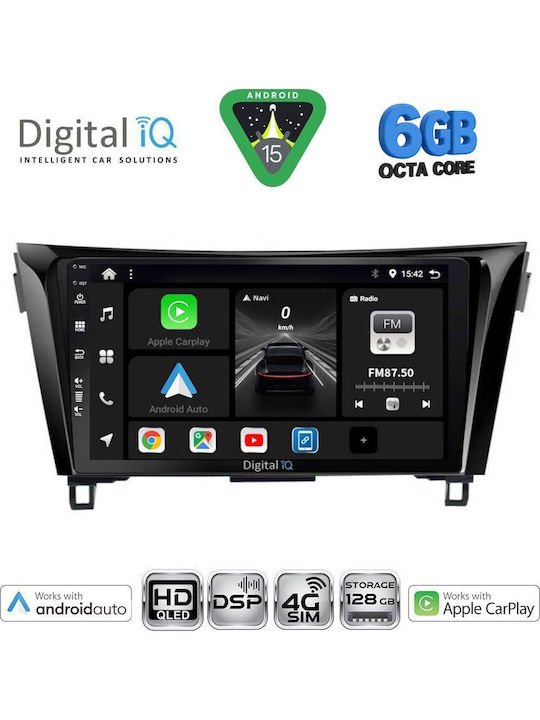 Digital IQ Car Audio System for Nissan Qashqai / X-Trail 2014-2021 Bluetooth USB WiFi GPS Apple CarPlay Android Auto with 10" Touch Screen