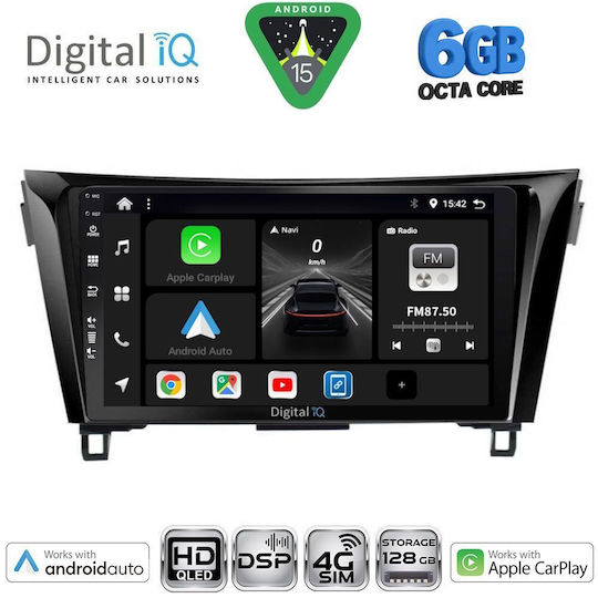 Digital IQ Car Audio System for Nissan Qashqai / X-Trail 2014-2021 Bluetooth USB WiFi GPS Apple CarPlay Android Auto with 10" Touch Screen