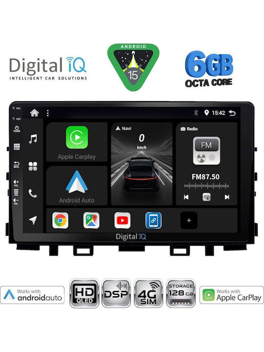 Digital IQ Car Audio System for Kia Rio / Stonic 2018-2023 (Bluetooth/USB/WiFi/GPS/Apple CarPlay/Android Auto) with 9" Touch Screen