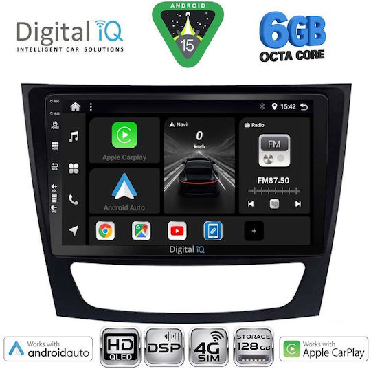 Digital IQ Car Audio System for Mercedes-Benz E Class / CLS Class 2003-2009 Bluetooth USB WiFi GPS Apple CarPlay Android Auto with 9" Touch Screen