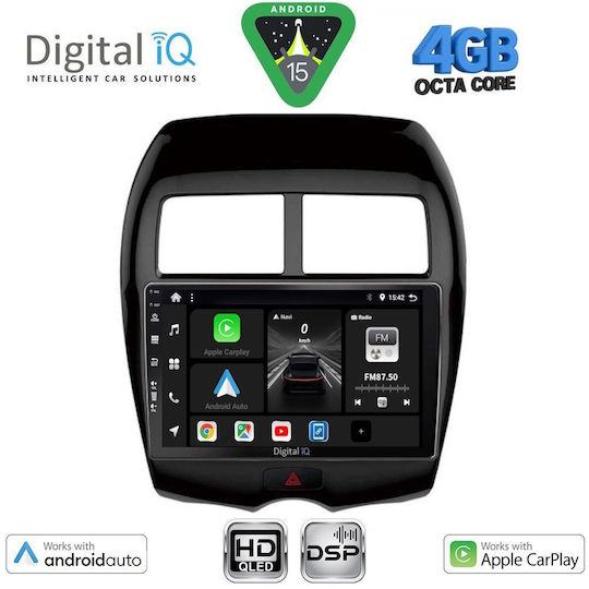 Digital IQ Car Audio System for Peugeot 4008 Mitsubishi Asx 2012-2018 Bluetooth USB WiFi GPS Apple CarPlay Android Auto with 10" Touch Screen