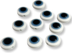 Πλαστικό Μάτι Πλακέ Λευκό 10mm Τρύπα 1.5mm – Συσκευασία 50 Τεμαχίων 50 Τμχ