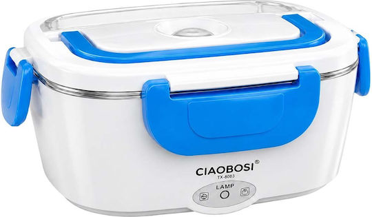 Avizar Portable Electric Food Warmer 1.5l Removable Inox Bowl Blue