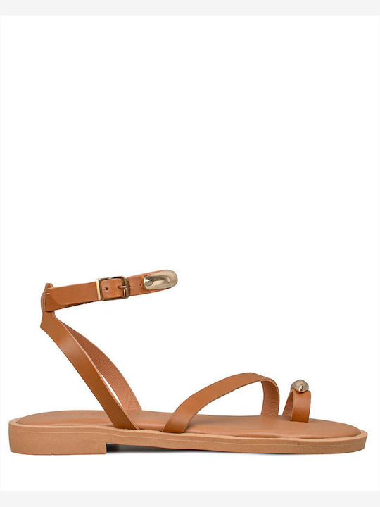 Women's Flat Sandals Brown VENUS-61161 Camel