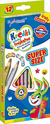 Triangular School Crayons Super Size 12 Colors + Sharpener Animals School Kids Bambino Triangular School Crayons Super Size 12 Colors + Sharpener Animals School Kids Bambino
