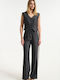 Women's Pantaloons with Rubber Band Striped Black