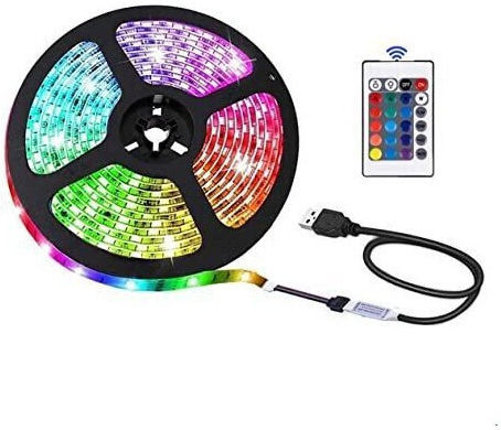 Водоустойчива LED Лента За Телевизор USB 5V RGB Светлина 5m С Захранване И Дистанционно Управление