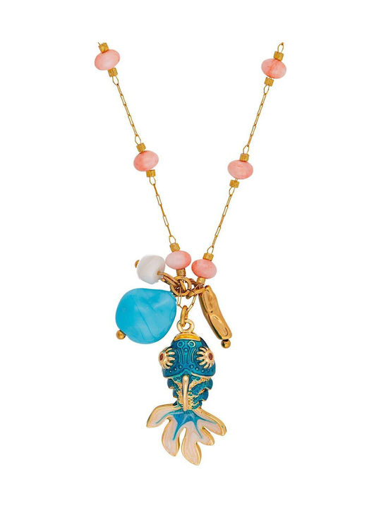 Excite-Fashion Necklace Made of Pink Gold Plated Steel Pink