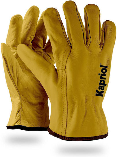 Kapriol No10 Safety Gloves Driver Yellow Leather