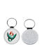 Leather Round Keychain Ariel Glitter Silver