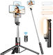 Selfie Stick Τρίποδο Κινητού Bluetooth με Φωτισμό Μαύρο