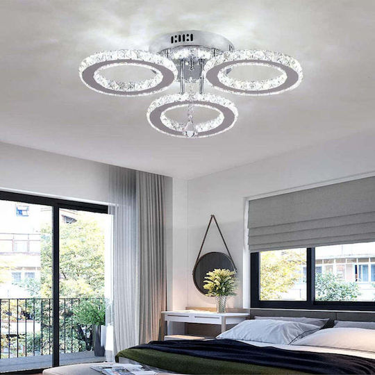 Jiju Ceiling Light with Integrated LED and Crystals and Remote Control