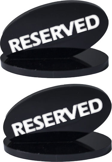 Set 2 Culinaro Reserved Acrylic Holders Restaurant Black