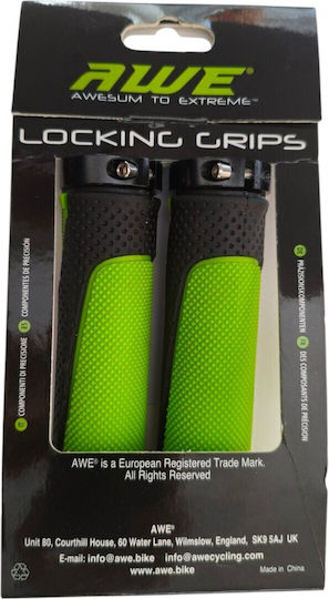Awe Alloy Locking Grips Lime Green Black Bicycle Handlebar Grips Black Green