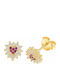 Ios Hypoallergenic Gold Plated Kids Earrings Studs Heart Made of Silver