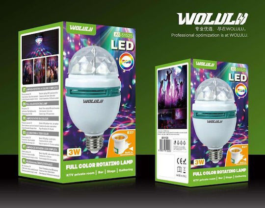 Wolulu Λάμπα LED 3W για Ντουί E27 RGB