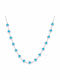 Bizou-Shop Necklace With Heart Design Made Of Light Blue Steel