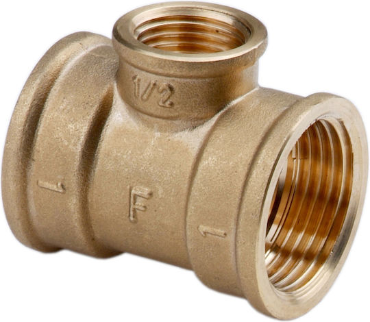 Ferro Rohr-T-Stück Messing Reduzierende T-Stück 1" X 1-2" X 1" Gelb