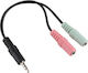 GoGEN 3.5mm Male to 2x 3.5mm Female Audio Cable Multicolour 0.15m GOGMHJACKFM01