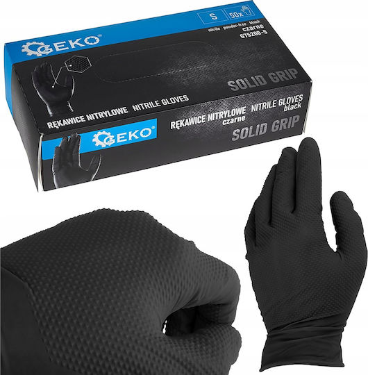 Geko Γάντια Νιτριλίου σε Μαύρο Χρώμα 50τμχ