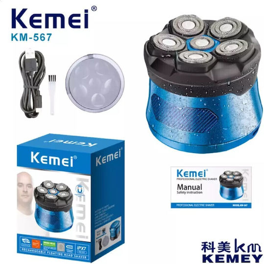 Kemei KM-567 Ротационна Самобръсначка За Лице Акумулаторна / С Кабел