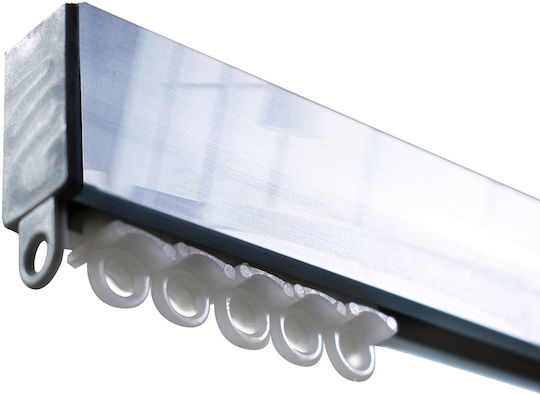 BetterHome Heavy Duty One-Way Curtain Track with Mechanism from Stainless Steel in Silver Colour 250cm MHB-521007-250