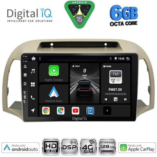 Digital Iq Bxf 17457bg_cpaa 9 Zoll Multimedia-Tablet Nissan Micra K12 Modell 2002-2010 Beige