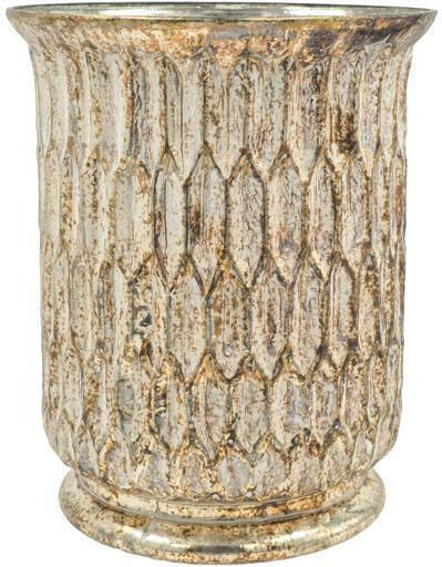 Fylliana Decorative Glass White Vase 16xH20cm