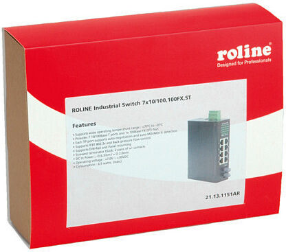 Roline 21.13.1151 Unmanaged L2 Switch με 7 Θύρες Gigabit (1Gbps) Ethernet
