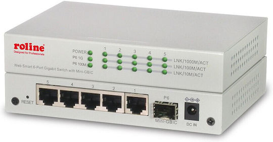 Roline 21.14.3523 Managed L2 Switch με 5 Θύρες Gigabit (1Gbps) Ethernet και 1 SFP Θύρα