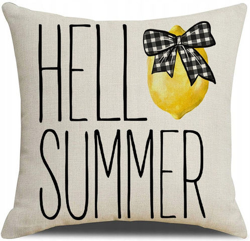 ecarla Dekorativer Kissenbezug Hello Summer 45x45cm