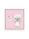 Evita Nursery Swaddling Blanket Dog Knitted Pink with Little Animal 90x90cm