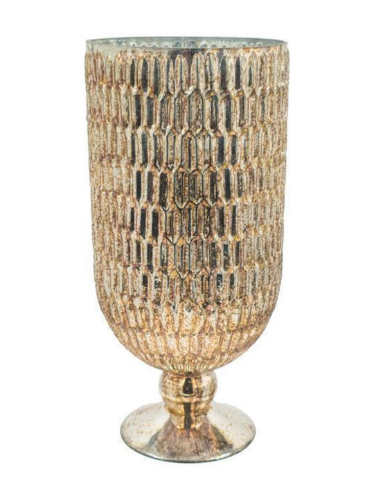 Fylliana Glass Candle Holder In Gold Colour 17x...