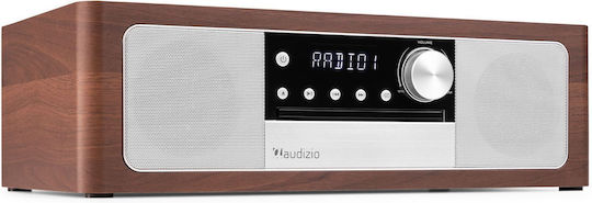 Audizio Sound System 2.0 Lunata SOHIF1041 50W with CD Player and Bluetooth Dark Wood - Silver