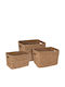 Wicker Brown Storage Basket 3 Pieces