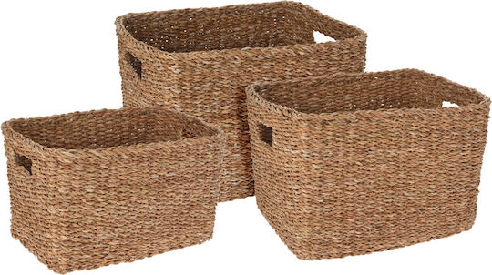 Wicker Brown Storage Basket 3 Pieces