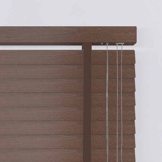BetterHome 805215 Wooden Blinds in Brown Color Width 80cm Height 80cm
