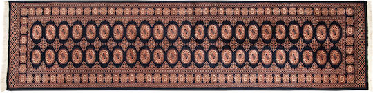 Klassischer Handgefertigter Lahore Wohnzimmer Teppich 79x300 cm Decostar Blau