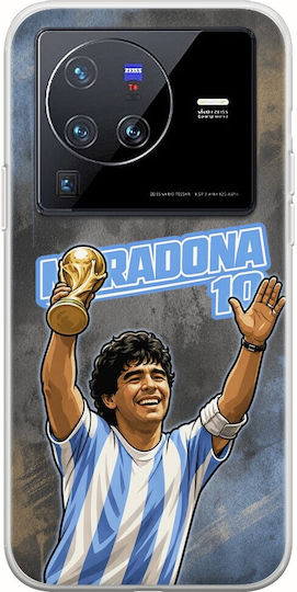 World Stars Collection Diego Maradona Vivo X80 Pro Flexible TPU Transparent Silicone Case
