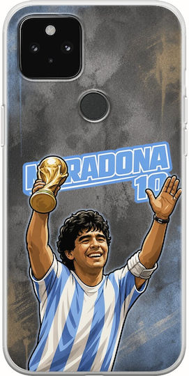 World Stars Collection Diego Maradona Google Pixel 4a 5G Flexible TPU Transparent Silicone Case