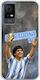 World Stars Collection Diego Maradona TCL 408 Flexible TPU Transparent Silicone Case