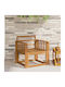 Dining Room Wooden Brown Armchairs 2 Pieces 60x61 cm