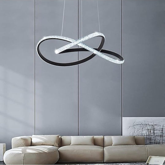 Jiju Lumini Suspendate Negru LED Cu Cristale