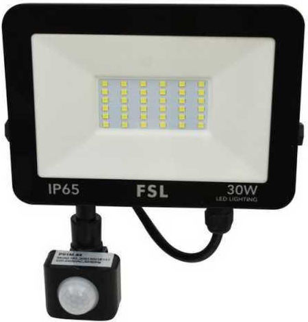 Jiju Proiector LED 30W Alb Rece 6500K cu Senzor de Mișcare