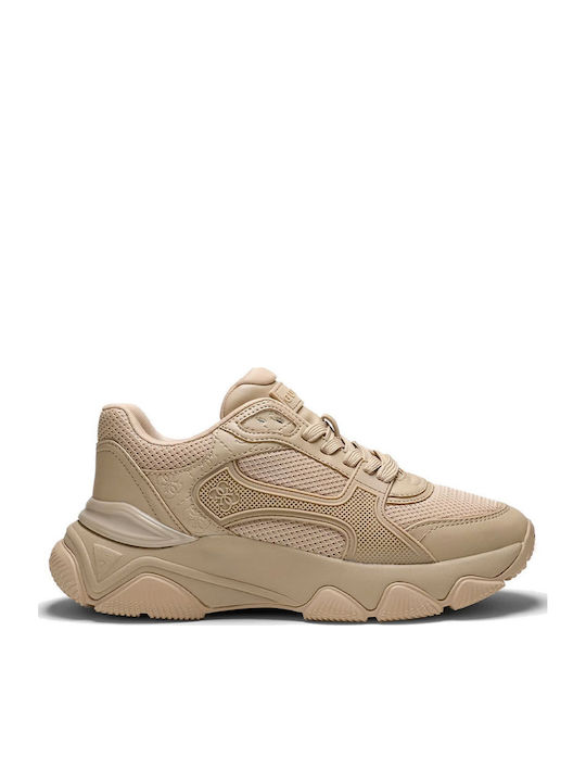 Guess Сникърси Платформи Бежови