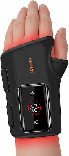 iKeepFit Left Wrist Support for Tendonitis & Carpal Tunnel Massage Glove for Hands with Heating Function Black WB01-L