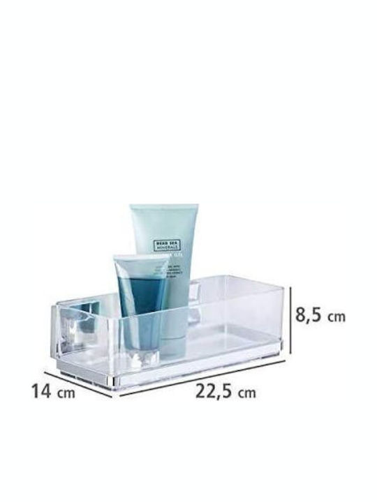 Wenko Vacuum-Loc Quadro Стенна Етажерка за Баня Метална 25.5x8.5x14cm Прозрачна